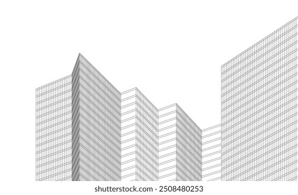  arquitetura edifício vetor 3d ilustração sobre fundo branco