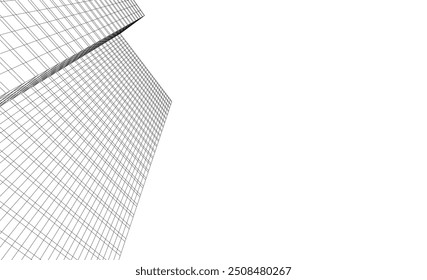  arquitetura edifício vetor 3d ilustração sobre fundo branco