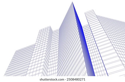  arquitetura edifício vetor 3d ilustração sobre fundo branco