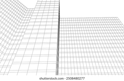  arquitetura edifício vetor 3d ilustração sobre fundo branco