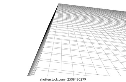  Ilustración 3D del Vector del edificio de la arquitectura en el fondo blanco