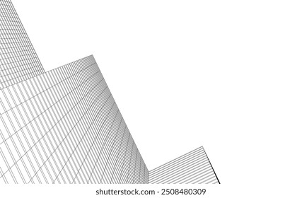  arquitetura edifício vetor 3d ilustração sobre fundo branco
