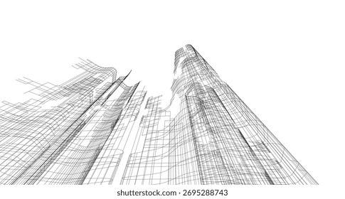 Architecture building vector 3d illustration