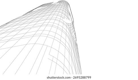Ilustración 3d del Vector del edificio de la arquitectura