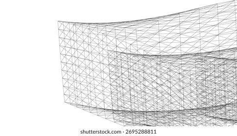 Ilustración 3d del Vector del edificio de la arquitectura