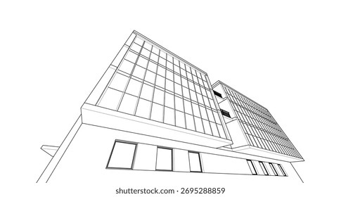 Ilustração do vetor 3d do edifício da arquitetura