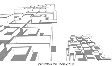 architecture building vector 3d illustration