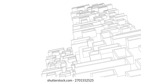 architecture building vector 3d illustration