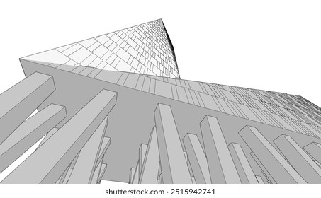 architecture building vector 3d rendering