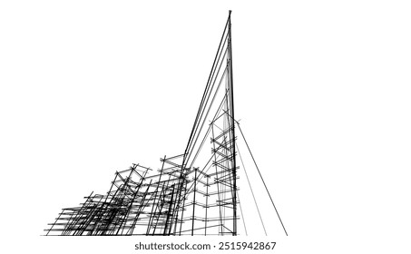 architecture building vector 3d rendering