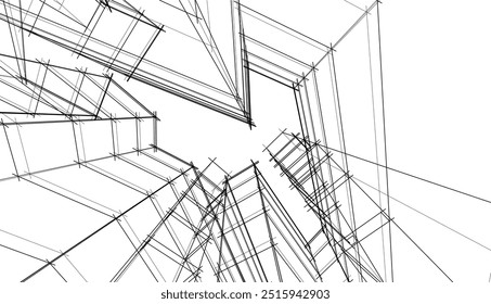 architecture building vector 3d rendering