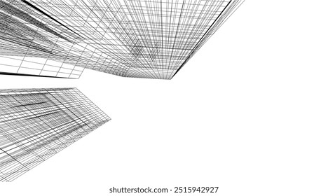 architecture building vector 3d rendering