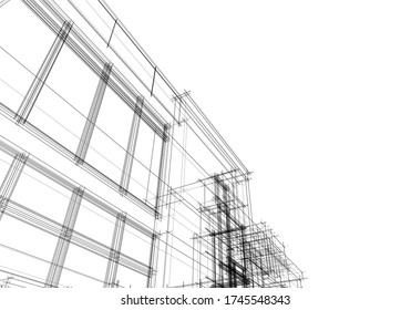 architecture building vector concept 3d illustration 