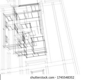 architecture building vector concept 3d illustration 