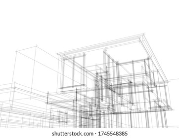 architecture building vector concept 3d illustration 