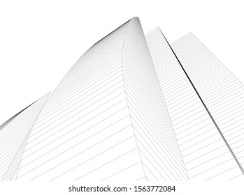 architecture buildings abstract 3d illustration 