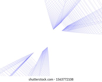 architecture buildings abstract 3d illustration 