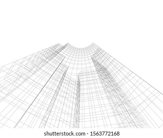 architecture buildings abstract 3d illustration 