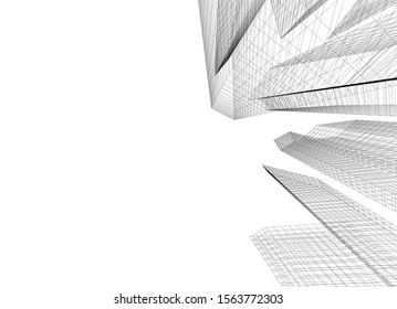 architecture buildings abstract 3d illustration 