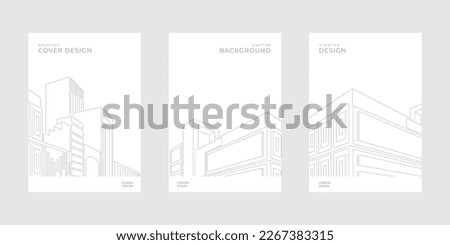 Architecture buildings pattern. City covers. Engineering company abstract presentation. 3D geometric poster template. Architect project. Line house structure. Vector flyers design set