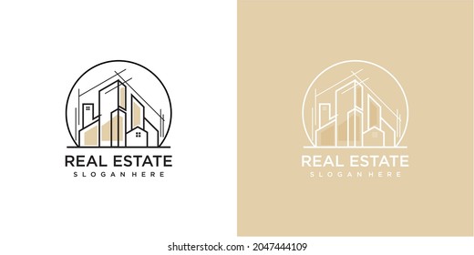 Architecture in circle logo design. building logo design inspirations