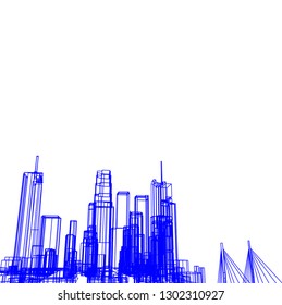 architecture city 3d illustration
