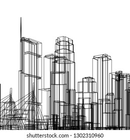 architecture city 3d illustration