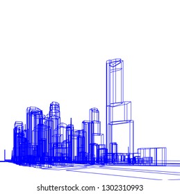 architecture city 3d illustration