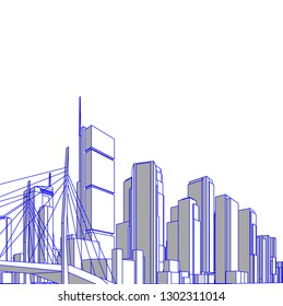 architecture city 3d illustration