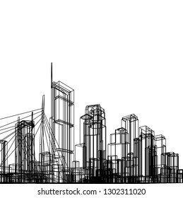 architecture city 3d illustration