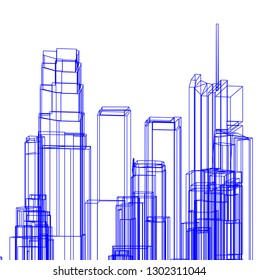 architecture city 3d illustration
