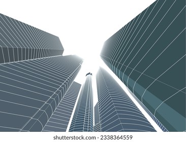 Architecture in the city 3d rendering