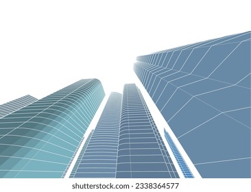 Architecture in the city 3d rendering