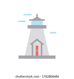 Architecture and city, lighthouse icon. Simple color vector elements of pharos icons for ui and ux, website or mobile application