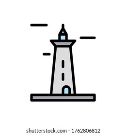 Architecture and city, lighthouse icon. Simple color with outline vector elements of pharos icons for ui and ux, website or mobile application