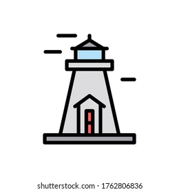 Architecture and city, lighthouse icon. Simple color with outline vector elements of pharos icons for ui and ux, website or mobile application