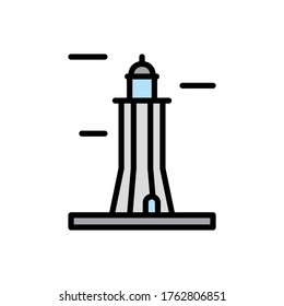 Architecture and city, lighthouse icon. Simple color with outline vector elements of pharos icons for ui and ux, website or mobile application