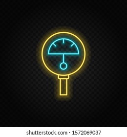 architecture and city neon vector icon. Blue and yellow neon vector icon.