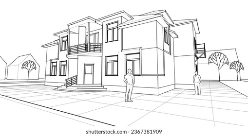 representación 3d de la ciudad de arquitectura