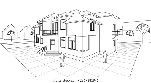 representación 3d de la ciudad de arquitectura
