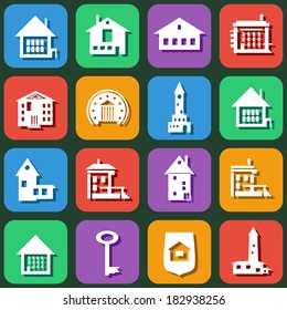 architecture city urban icon set