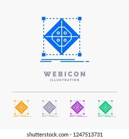Architecture, cluster, grid, model, preparation 5 Color Glyph Web Icon Template isolated on white. Vector illustration