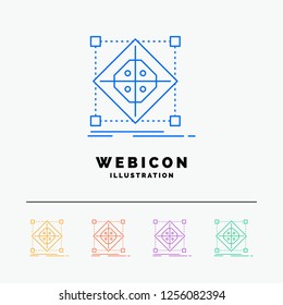 Architecture, cluster, grid, model, preparation 5 Color Line Web Icon Template isolated on white. Vector illustration