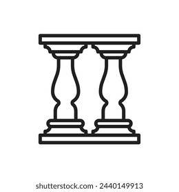 Architecture Colonnade Outline Icon Vector Illustration