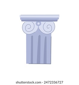 architecture column ancient cartoon. greece rome, sculpture marble, old pedestal architecture column ancient sign. isolated symbol vector illustration