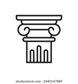 Architecture Column Outline Icon Vector Illustration