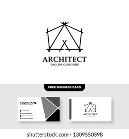 Architecture Company, construction, architect, vector logo template - Vector, Free Business Card