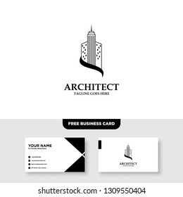 Architecture Company, construction, architect, vector logo template - Vector, Free Business Card