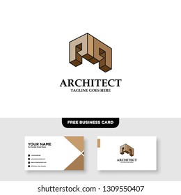 Architecture Company, construction, architect, vector logo template - Vector, Free Business Card