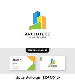 Architecture Company, construction, architect, vector logo template - Vector, Free Business Card